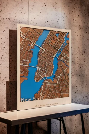 New York 3D kartta pöydällä