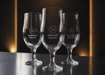 Branded beer glass for companies with glass engraving Christmas gift